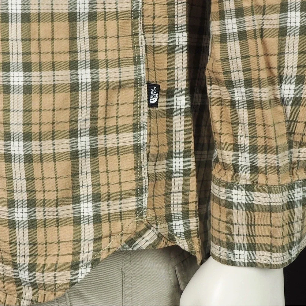 The North Face TNF Hayden Pass 2.0 Button Down Shirt Mens Medium Brown Plaid